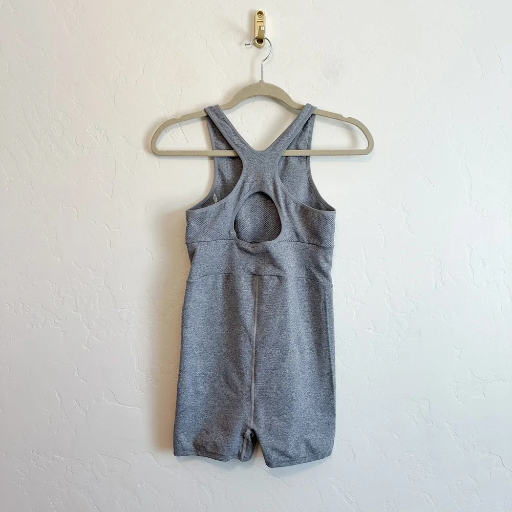 Free People Movement | Every Single Time Heather Athletic Runsie Romper in Gray